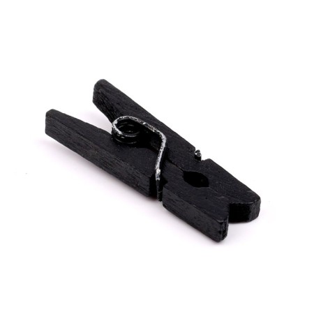 A set of clothespins for decor 50 pcs., Black - 2.5 cm-1