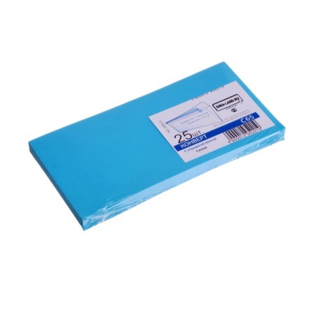 Envelope C65 114 x 229 mm, color, without a prompt, without a window, a tear -off tape, 120 g/m2, blue