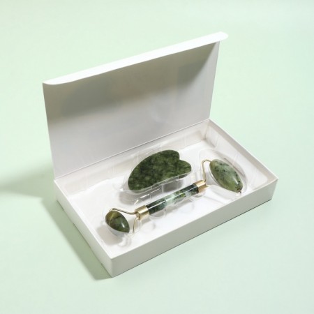Massage set "Guasha", 18.5 × 10.5 × 2.5 cm, emerald color-5