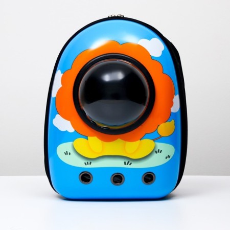 A backpack for carrying animals "Leo", with a viewing window, 32 x 25 x 42 cm, blue-10