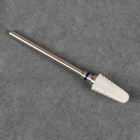 Ceramic milling cutter for manicure “Cones Rounded”, average cut, 6.5 × 14 mm, in a plastic case, white color-2