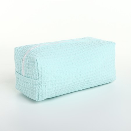 Cosmetic bag at the zipper textura, turquoise color-2