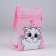 Gift set for the girl "White Cat", bag, hair clips, pink color