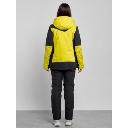 Ski costume female winter, size 46, yellow color-3