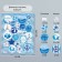 Decor for creativity cardboard "Chips and buttons. Blue" 24 pcs 13x16.5 cm