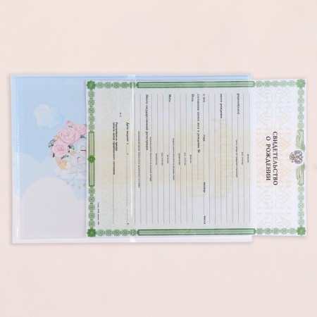 Folder for the birth certificate of "giraffes" girl, a5-3