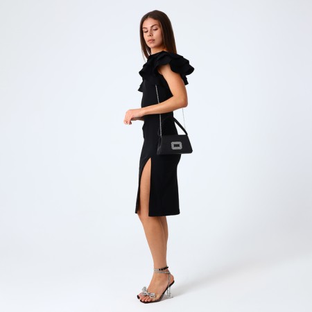 Female bag on a magnet, black color-6
