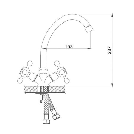 Accoona A5676 kitchen mixer, chrome-1