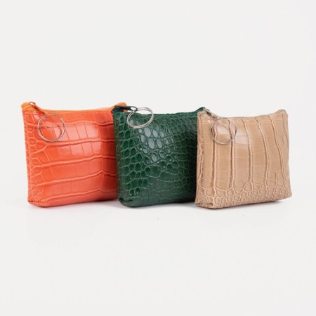 Women's wallet with zipper, color mix