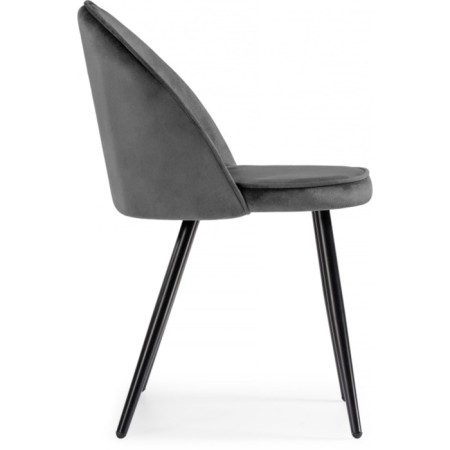 Stol on a metal frame Dodo metal/velor, black/gray 52x55x77 cm-2