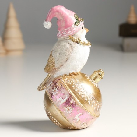 Polystone souvenir "Vorostone in a pink cap on the New Year's ball" 11.5x8.5x17.5 cm-2