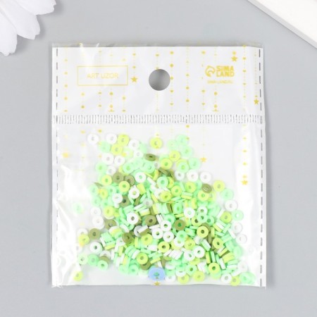 Beads for PVC Creativity "Green Rings" set ≈ 330 pcs 0.1x0.4x0.4 cm-3