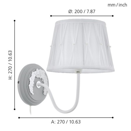 Bra Bridekirk, 1x60W E27, white color-1