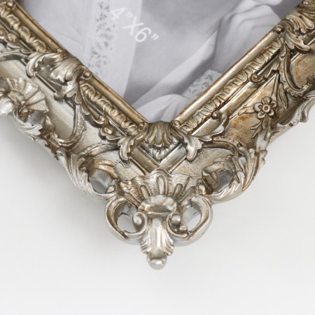 Photo frame Polystone 10x15 cm "Empire" silver 22.5x17.5 cm-2