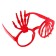 Carnival glasses "hands", red color