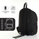 Youth backpack made of textiles, external pocket, black color