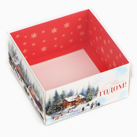 Box for confectionery with PVC lid "Favorite holiday", 12 x 6 x 11.5 cm, New Year-2
