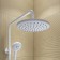 Shower system IDDIS RAY RAYWT3FI06, tropical shower, shower, brass, white