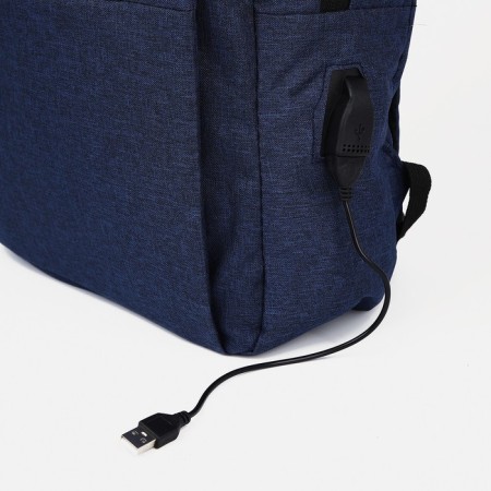 A backpack with a zipper, the color is blue-6