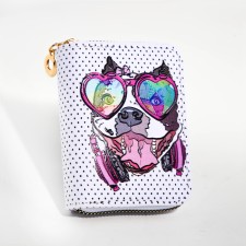 Wallet children 07-01-13 Dog, 11*2.5*9 cm, 3 depth, d/cards, d/coins, white
