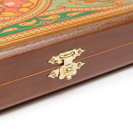 Wooden backgammon with checkers "Persian", board game, 40 x 40 cm-5