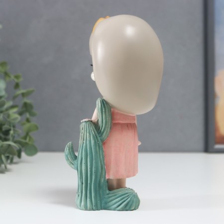 Polystone souvenir "Baby in a sundress/skirt, with cacti" MIX 17x7x10 cm-6