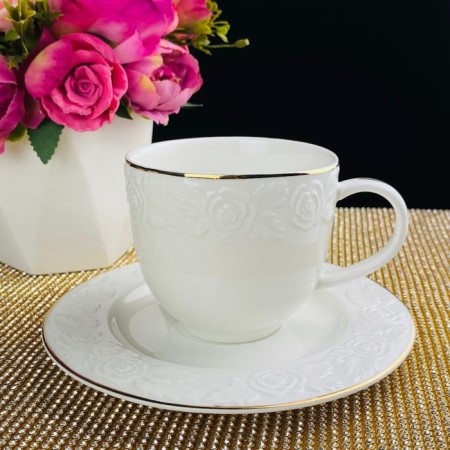 Lenardi coffee kit “White Rose”, porcelain, 120 ml, 12 items