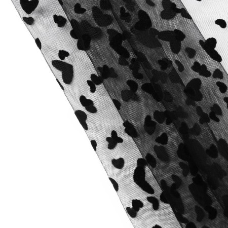 Glass with the flock "Hearts", 150 cm, 1 ± 0.2 m, black color-2