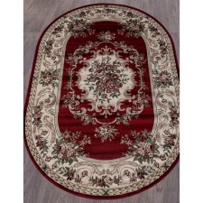 Oval carpet Merinos colizey, size 300x400 cm, Red color