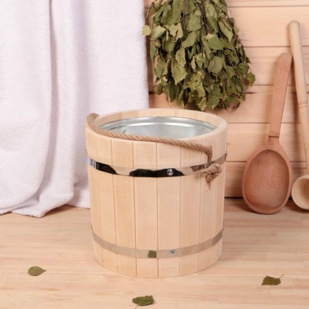 A bucket of linden, 7l, galvanized insert, handle-Vervka, "Dobroparov"-1