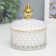 Casket Glass "Rombs and Dome" White with gold 11x8.5x8.5 cm