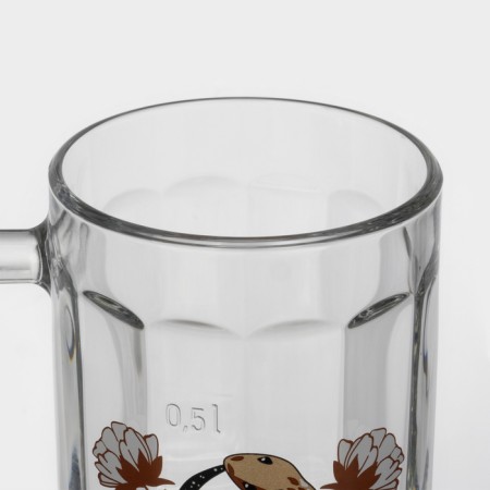 New Year's glass mug for beer "Golden Snakes", 500 ml, mix-4