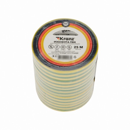 PVC island 0.13x19 mm, 25 m, yellow-green Kranz-4