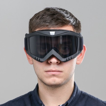 Mask glasses for motor vehicles, collapsible, glass with darling, black-1