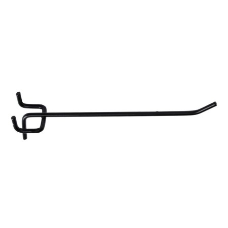 The hook is single for a metal perforated panel Step 25 mm, d = 3.2 mm, l = 150 mm, black color is black-2