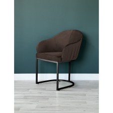 SHELL chair, 56 × 63 × 83 cm, brown color, black frame