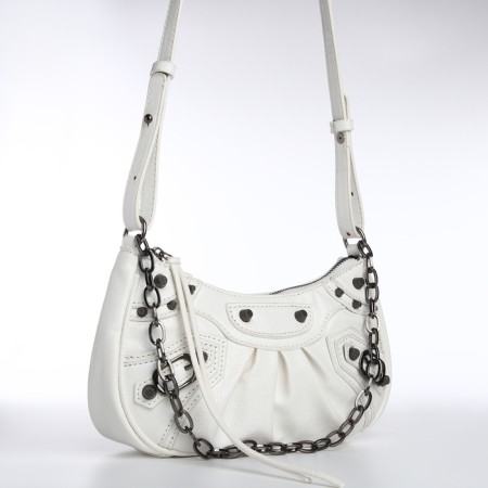 Bag Women's Cross-Bodi, with a zipper, white color-3