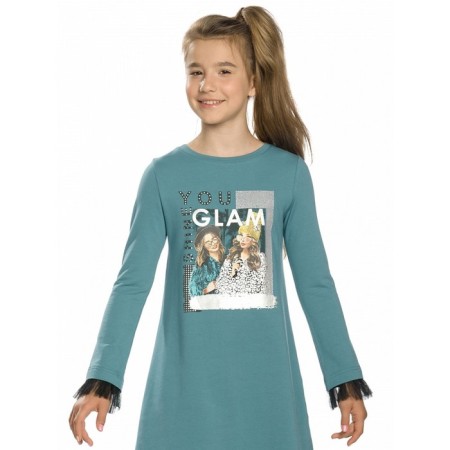 Dress for girls, height 128 cm, blue color-3