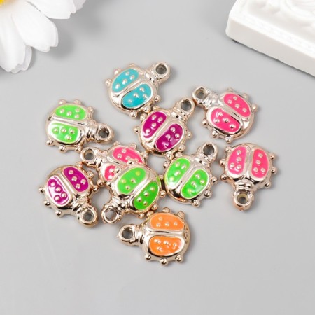 Decor for creativity plastic for metal "God's cow is bright" mix set 10 pcs 2.1x1.7 cm