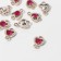 Connector "Heart" 2.2 × 1.6 × 0.7 cm, (set 10 pcs.), Bright pink color in gold