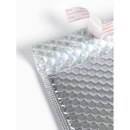 Package pipe packet, with a valve and an adhesive layer, 40x50+4 cm, p/e, 3 layers, metallizir-2