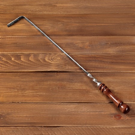 Uzbek poker with a wooden handle, with a pattern, 50/1 cm, full length 65 cm, steel 3 mm-3