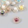 A button plastic for creativity "Pearl in the Golden Square" Nr 12 pcs Mix 1.4x1.4x0.8 cm 94108