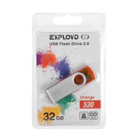 Flashka Exployd 530, 32 GB, USB2.0, Thu up to 15 MB/s, PLO up to 8 MB/s, Orange-4