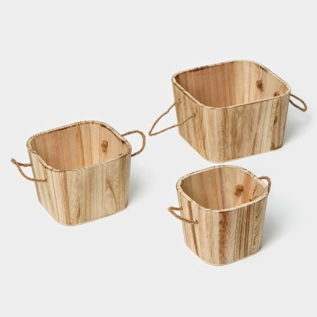 A set of handmade interior baskets LadOM, 3 pcs, size: 17 × 17 × 14 cm, 20.5 × 20.5 × 14.5 cm, 25 × 25 × 15 cm-4