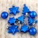 A set of jewelry plastic 10 pcs "Sanda" (2 balls, 2 sweets, 2 Christmas trees, 4 stars) blue