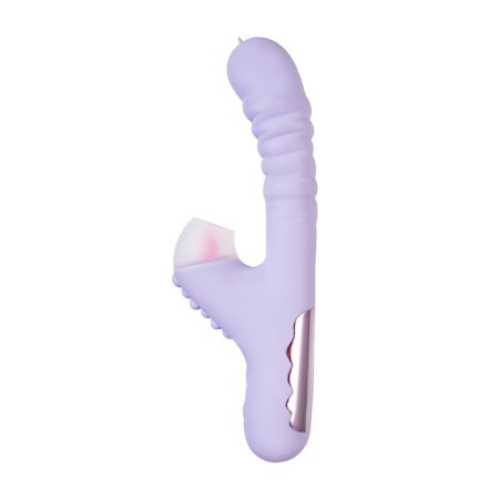 Vibrator with up & down jos spinny, 23 cm, silicone, purple color-5