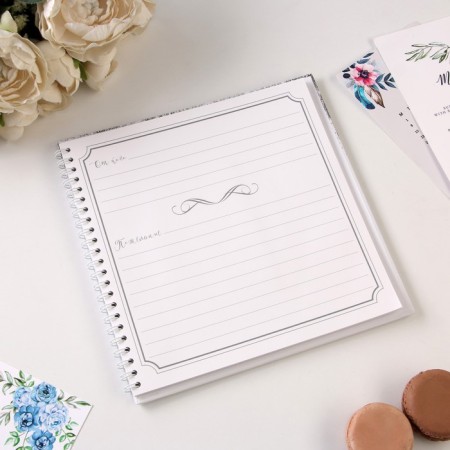Book of wishes for the wedding "White with sparkles" on the spring, 21.7 x 21 cm.-3