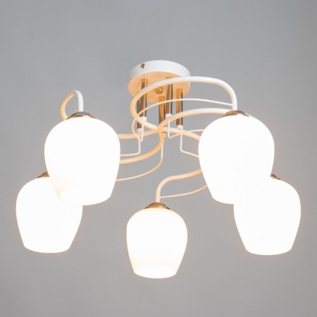 Miley chandelier 5x60W E27 white, gold 45x53x46cm-1