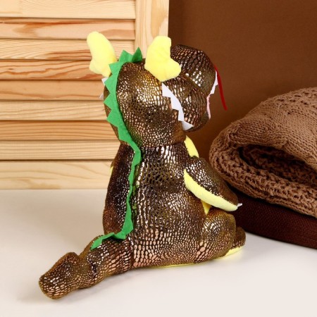 Soft toy "Dragon", 27 cm, gold color-3